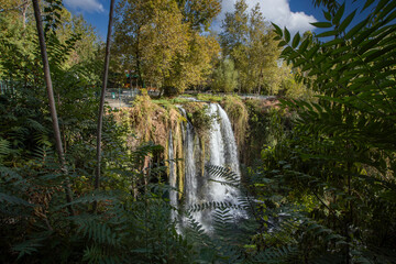 Duden waterfall park in Antalya city in Turkey