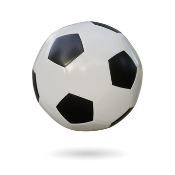 Realistic 3d style Soccer or football ball. Vector illustration. Sport elements isolated on white background.