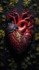 Heart . Vertical background
