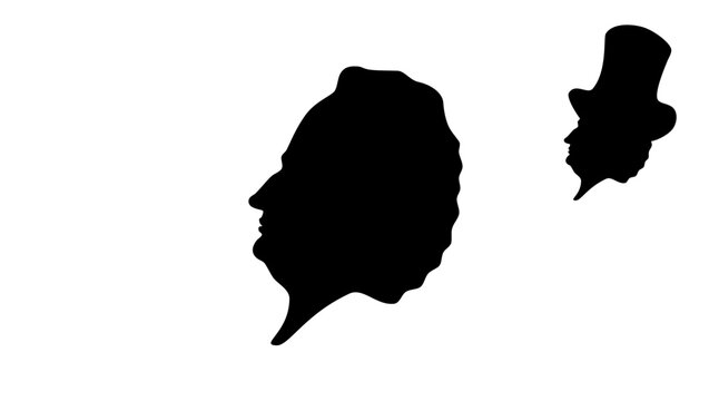 Isambard Kingdom Brunel, black isolated silhouette