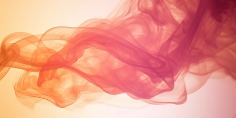煙や水の中のインクの質感のノスタルジックな抽象横長背景。ピンクとオレンジの流動体 - obrazy, fototapety, plakaty