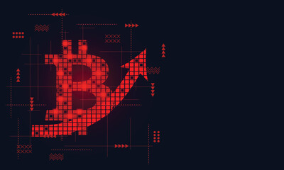 Uptrend Bitcoin Technology Abstract Background Design.
