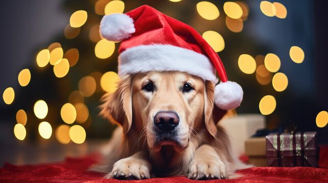 Dog and Christmas Generative Ai