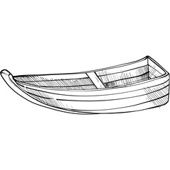 fishing boat handdrawn illustration
