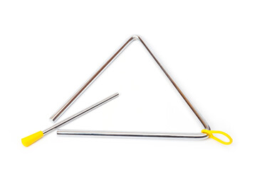Metal triangle, percussion musical instrument, easy to use for orchestras and ensembles.