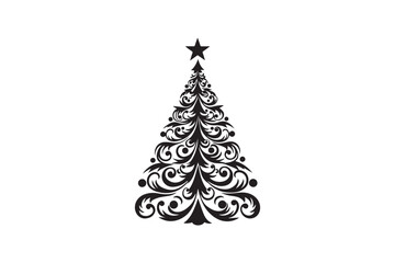 Christmas tree silhouette png vector