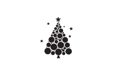 Fotobehang Christmas tree silhouette png vector © Rokeyadesigner