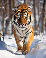 Fototapeta na wymiar Sibirischer Tiger im Schnee