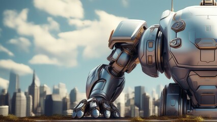 ai robot world domination background