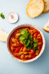 Healthy capsicum ragout with tomato sauce