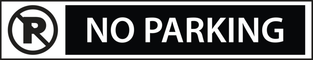 No Parking Sign Black and White | Vehicle Prohibited | No vehicle parking 