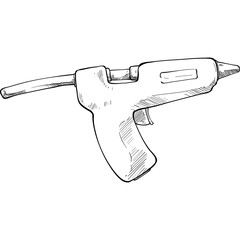 glue gun handdrawn illustration