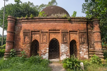 Fotobehang Chocoladebruin Landscape front view of ancient Goaldi mosque, Sonargaon, Bangladesh  © Cyril Redor