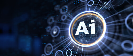 AI Artificial intelligence neural network deep machine learning concept.