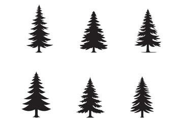 Christmas tree silhouette png vector - obrazy, fototapety, plakaty