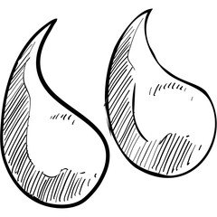 commas icon handdrawn illustration