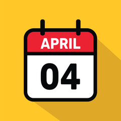 Calendar 04 April Vector illustration background design.