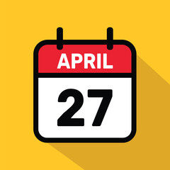 Calendar 27 April Vector illustration background design.