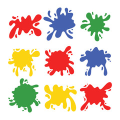 Paint splatter colorful vector set