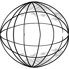 sphere icon handdrawn illustration