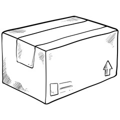 package box handdrawn illustration