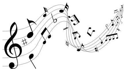 Vector with symbols and musical notes