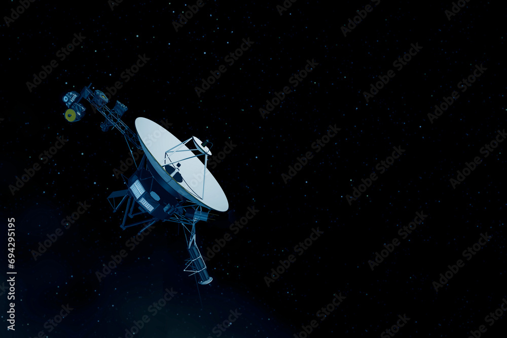 Wall mural space probe in space. elements of this image furnished by nasa