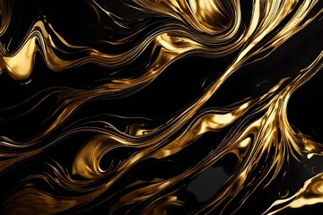 Luxury Black and Gold Abstract Fluid 