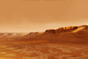 Fototapeta na wymiar Surface of the planet Mars. Elements of this image furnished by NASA