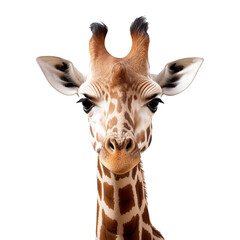 Giraffe head isolated on a transparent background