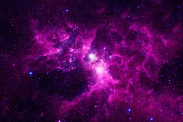 Foto auf Acrylglas Antireflex Blue space nebula with stars. Elements of this image furnished by NASA © Artsiom P