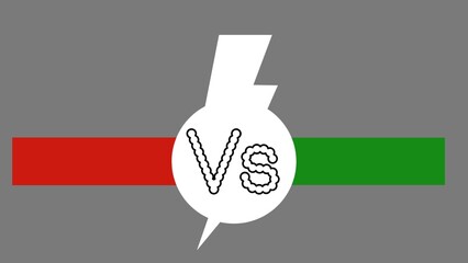 Green and red image vs concept, illustration, icon