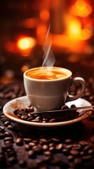 Fototapeta premium Coffee. Vertical background