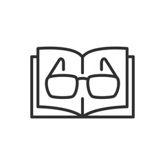 Glasses for reading, linear icon. Line with editable stroke - obrazy, fototapety, plakaty