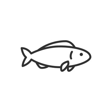 recommend clip art: Fish, linear icon. Line with editable stroke