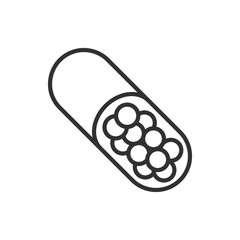 Capsule with medicine, linear icon. Line with editable stroke