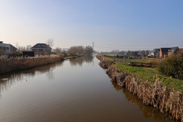 Fototapeta na wymiar Ring canal of the Alexanderpolder in Nieuwerkerk aan den Ijssel