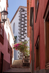 Traditional small street of coastal town, Garachico. Tenerife. Canary island. Spain