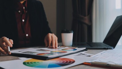 Programmer and Developer coding software application.