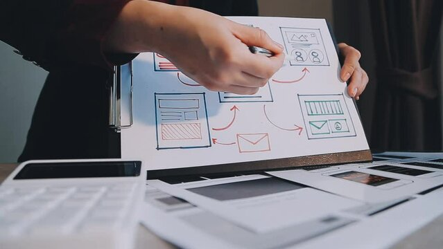 Programmer and Developer coding software application.