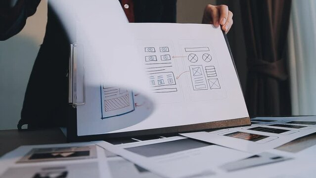 Programmer and Developer coding software application.