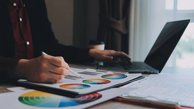 Programmer and Developer coding software application.