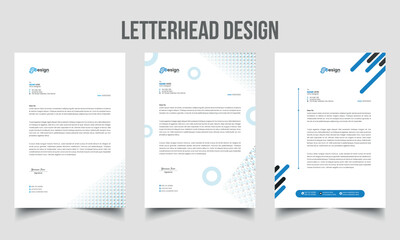 Professional company corporate business letterhead design with letterhead bundle