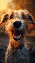 Funny dog. Vertical background