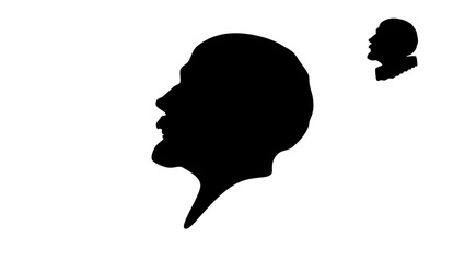 Michel de Montaigne, black isolated silhouette