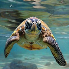 turtle swimming in the sea
