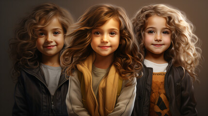 Fototapeta premium Happy Kids Funny Moment. Generative AI