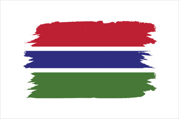 Vector illustration of the flag of Gambia - obrazy, fototapety, plakaty