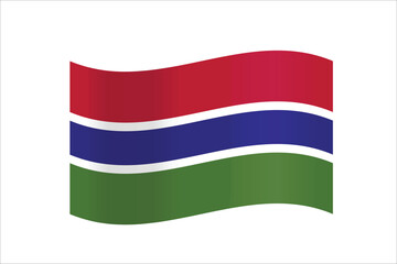 Vector illustration of the flag of Gambia