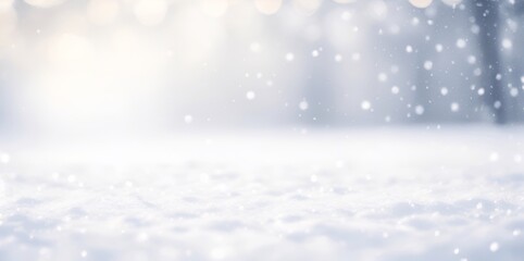 Fototapeta premium Bokeh blurred winter background. AI generated illustration